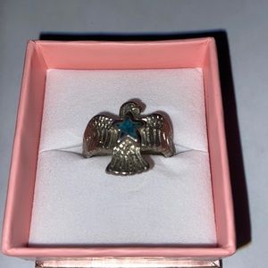NWT, Mens Turquoise and silver Eagle star ring, size 11